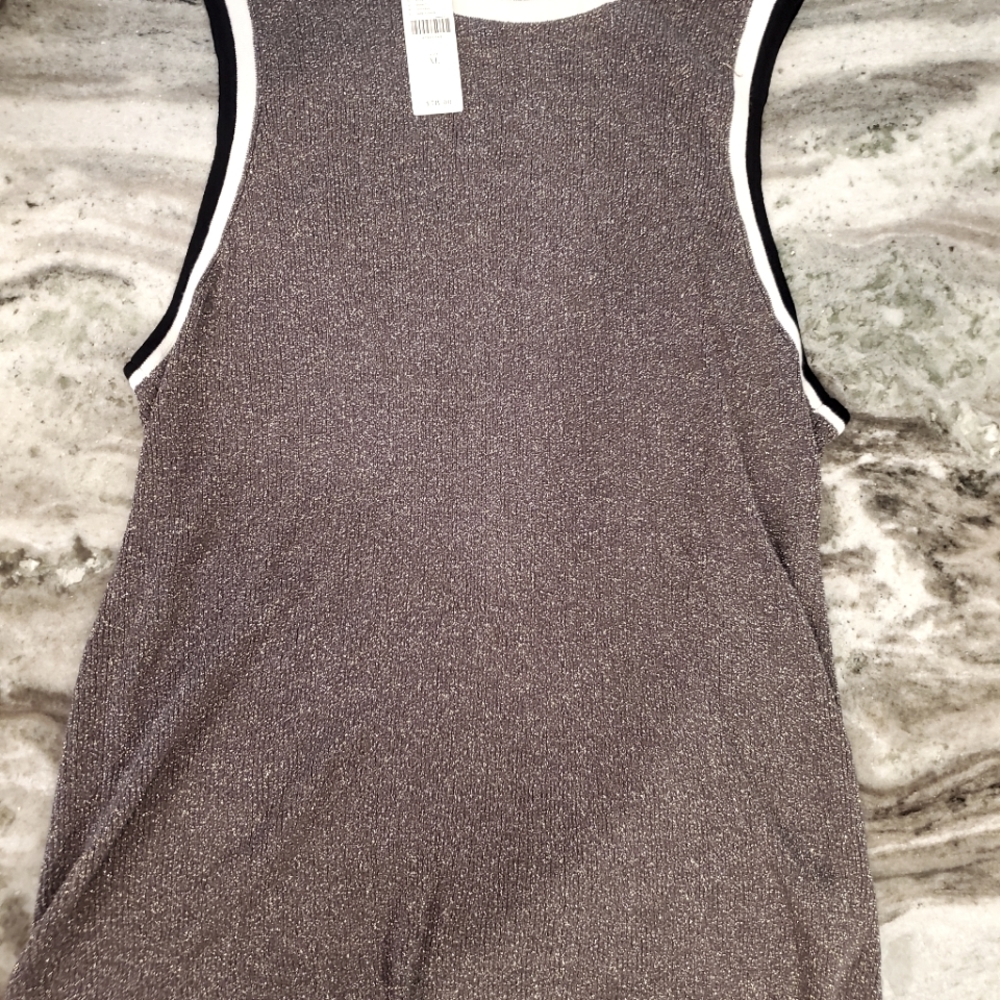 Anthropologie metalic stretchy tank nwt